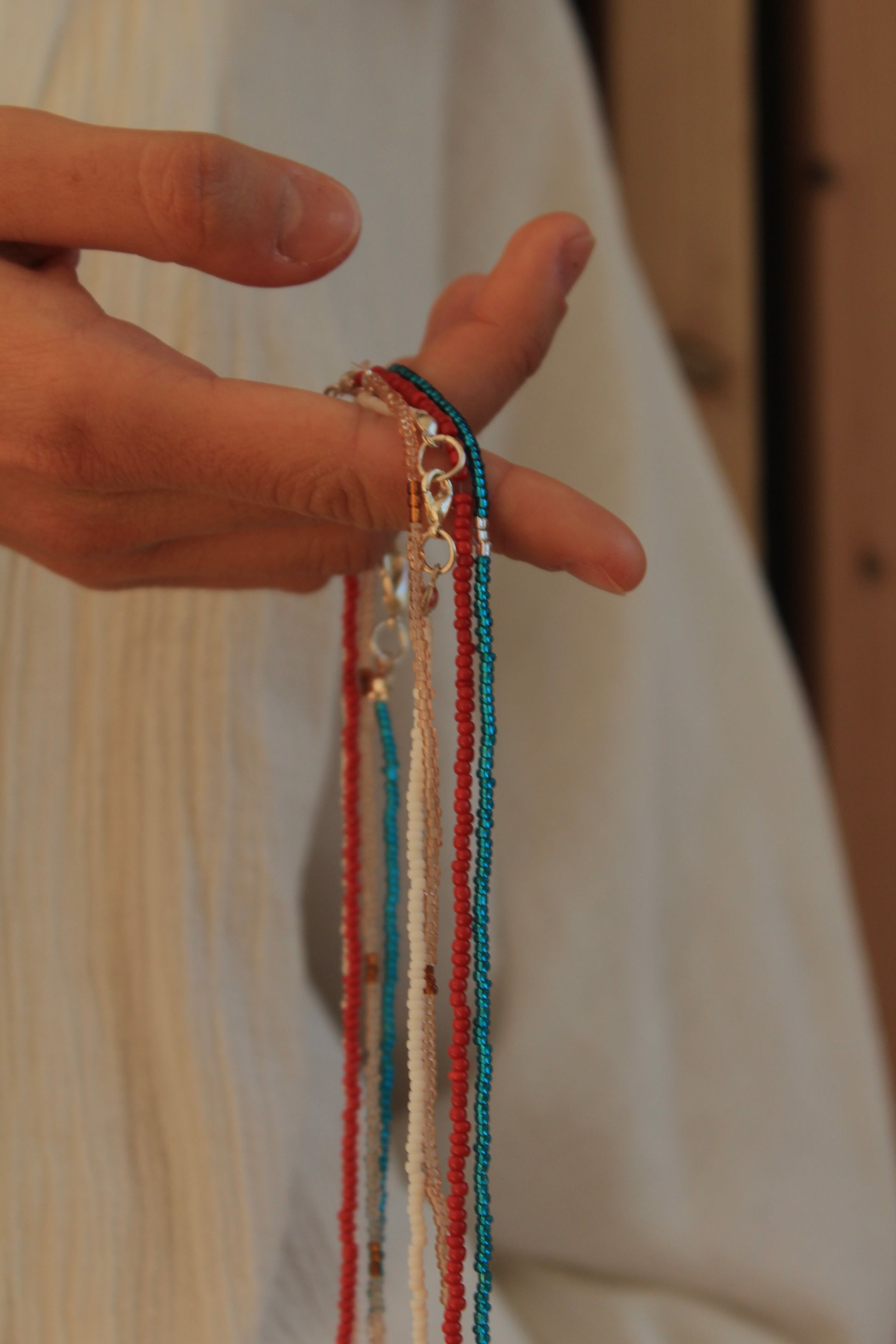 Belly Chain Basic - Filo in Nylon con Perline e Acciaio Inossidabile