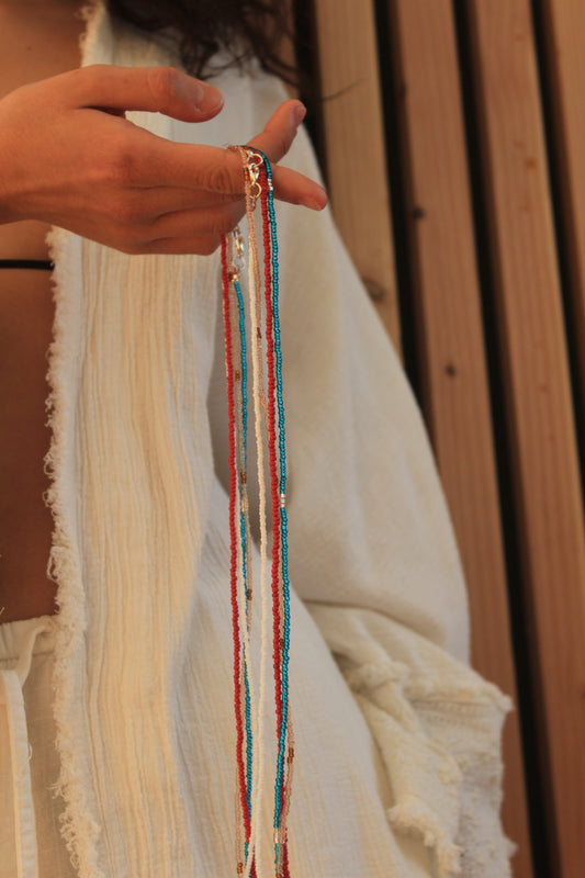 Belly Chain Basic - Filo in Nylon con Perline e Acciaio Inossidabile